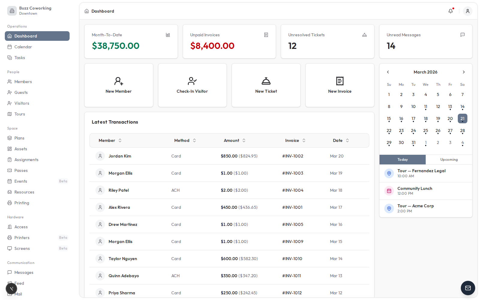 Deskie dashboard in Slate